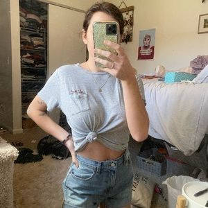 Super soft cropped pocket tee